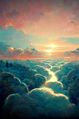 Store intérieur coucher de soleil