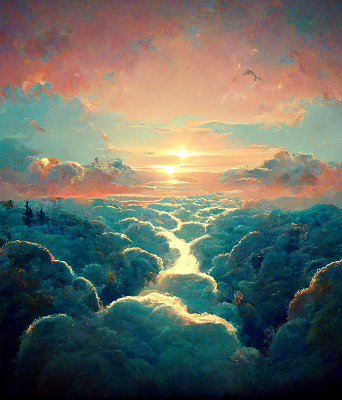 Store intérieur coucher de soleil