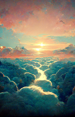 Store intérieur coucher de soleil