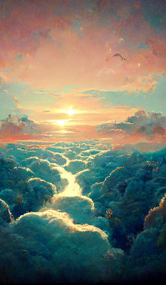 Store intérieur coucher de soleil