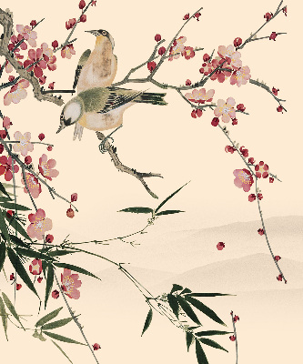 Store enrouleur avec fleurs de cerisier et oiseaux