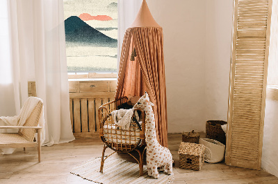 Store intérieur fenêtre montagnes peintes