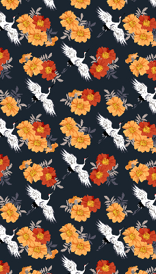 Fleurs et grues pour intérieur
