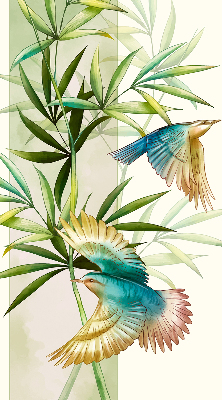 Store enrouleur avec motif d’oiseaux dans les feuilles