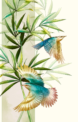 Store enrouleur avec motif d’oiseaux dans les feuilles