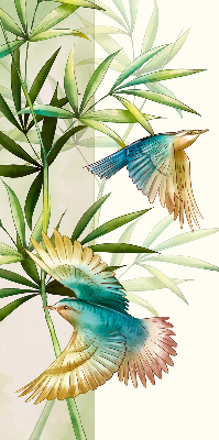 Store enrouleur avec motif d’oiseaux dans les feuilles