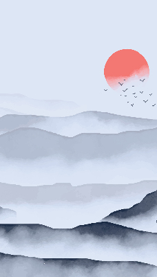 Store intérieur fenêtre montagnes dans le brouillard