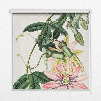 Store enrouleur à fleurs roses