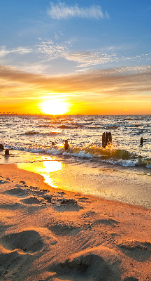 Store fenêtre intérieur coucher de soleil et couleurs