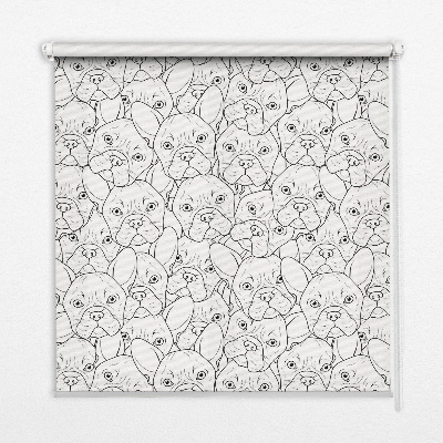 Stores fenêtre intérieur avec motif de chiens dessinés
