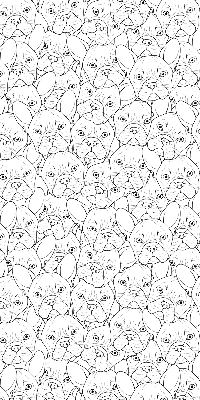 Stores fenêtre intérieur avec motif de chiens dessinés
