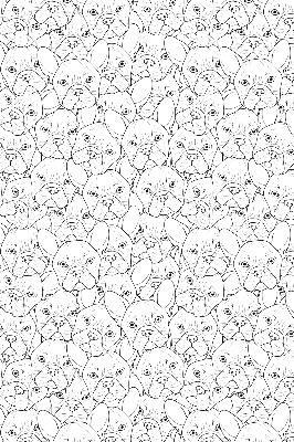 Stores fenêtre intérieur avec motif de chiens dessinés