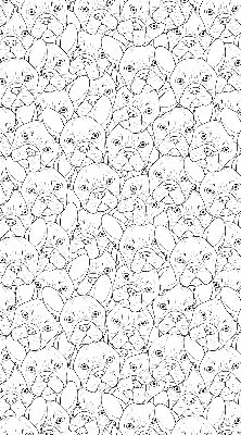 Stores fenêtre intérieur avec motif de chiens dessinés