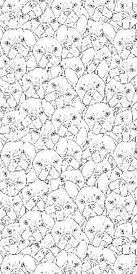 Stores fenêtre intérieur avec motif de chiens dessinés