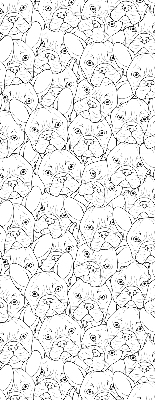 Stores fenêtre intérieur avec motif de chiens dessinés