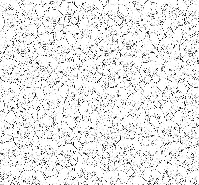 Stores fenêtre intérieur avec motif de chiens dessinés