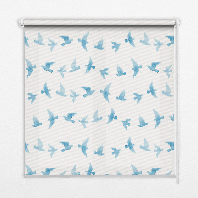 Store occultant fenêtre avec des oiseaux bleus