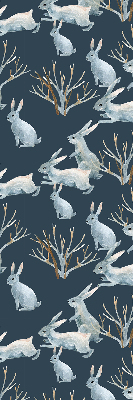 Store enrouleur occultant à motif de lapins et de bâtons
