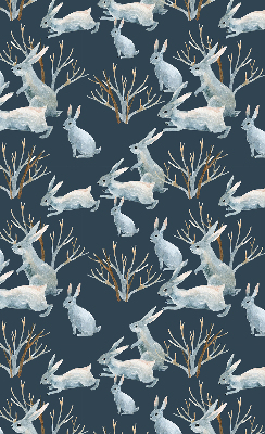 Store enrouleur occultant à motif de lapins et de bâtons