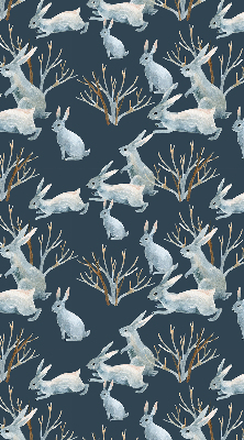 Store enrouleur occultant à motif de lapins et de bâtons
