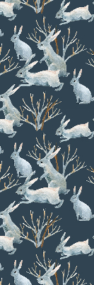 Store enrouleur occultant à motif de lapins et de bâtons