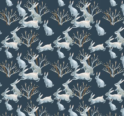 Store enrouleur occultant à motif de lapins et de bâtons