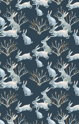 Store enrouleur occultant à motif de lapins et de bâtons