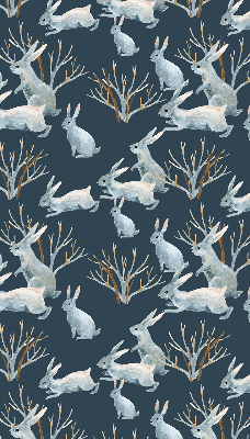 Store enrouleur occultant à motif de lapins et de bâtons