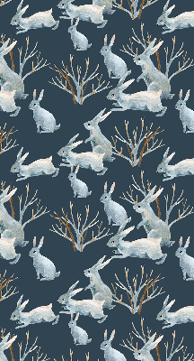 Store enrouleur occultant à motif de lapins et de bâtons