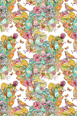 Store occultant fenêtre motifs colorés de la nature