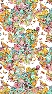 Store occultant fenêtre motifs colorés de la nature