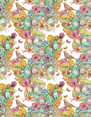Store occultant fenêtre motifs colorés de la nature