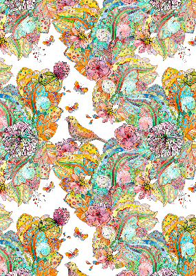 Store occultant fenêtre motifs colorés de la nature