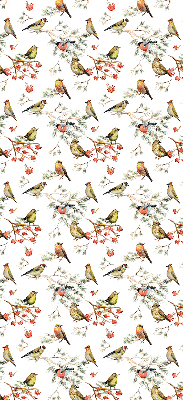 Store occultant fenêtre avec motif d’oiseaux sur les branches
