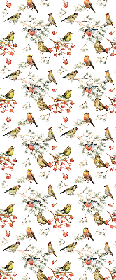 Store occultant fenêtre avec motif d’oiseaux sur les branches