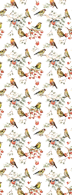 Store occultant fenêtre avec motif d’oiseaux sur les branches