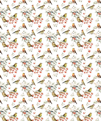 Store occultant fenêtre avec motif d’oiseaux sur les branches