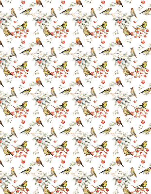Store occultant fenêtre avec motif d’oiseaux sur les branches