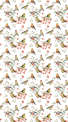 Store occultant fenêtre avec motif d’oiseaux sur les branches