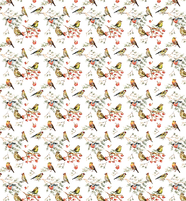 Store occultant fenêtre avec motif d’oiseaux sur les branches