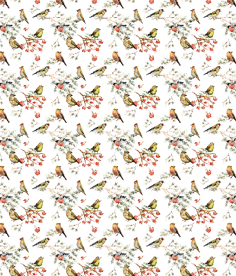 Store occultant fenêtre avec motif d’oiseaux sur les branches