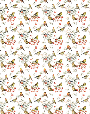 Store occultant fenêtre avec motif d’oiseaux sur les branches