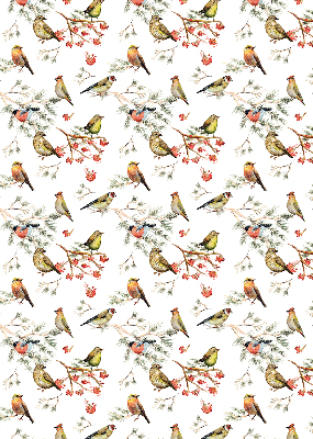 Store occultant fenêtre avec motif d’oiseaux sur les branches