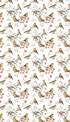 Store occultant fenêtre avec motif d’oiseaux sur les branches