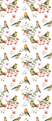 Store occultant fenêtre avec motif d’oiseaux sur les branches