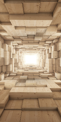 Store enrouleur occultant en bois 3D
