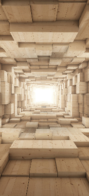 Store enrouleur occultant en bois 3D