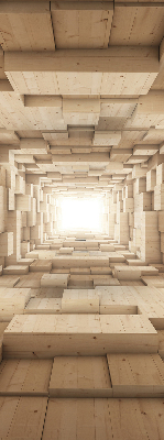 Store enrouleur occultant en bois 3D