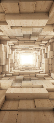 Store enrouleur occultant en bois 3D