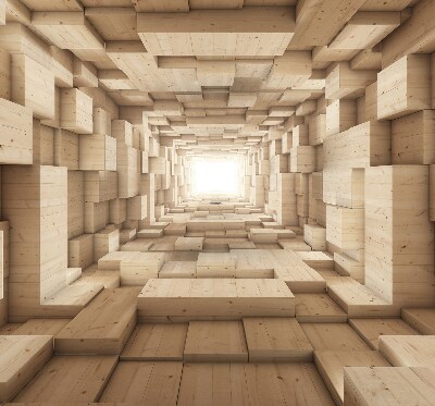 Store enrouleur occultant en bois 3D